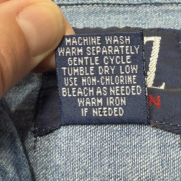 Quizz Shirt 20 Blue Denim Short Sleeve Embroidered Casual Bears Daisy Teachers - Picture 5 of 8